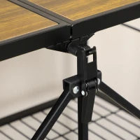 Carrello da cucina dal design industriale, con 3 ripiani, carrello multiuso, carrello da servizio, 4 ruote, pieghevole, Marrone + Nero