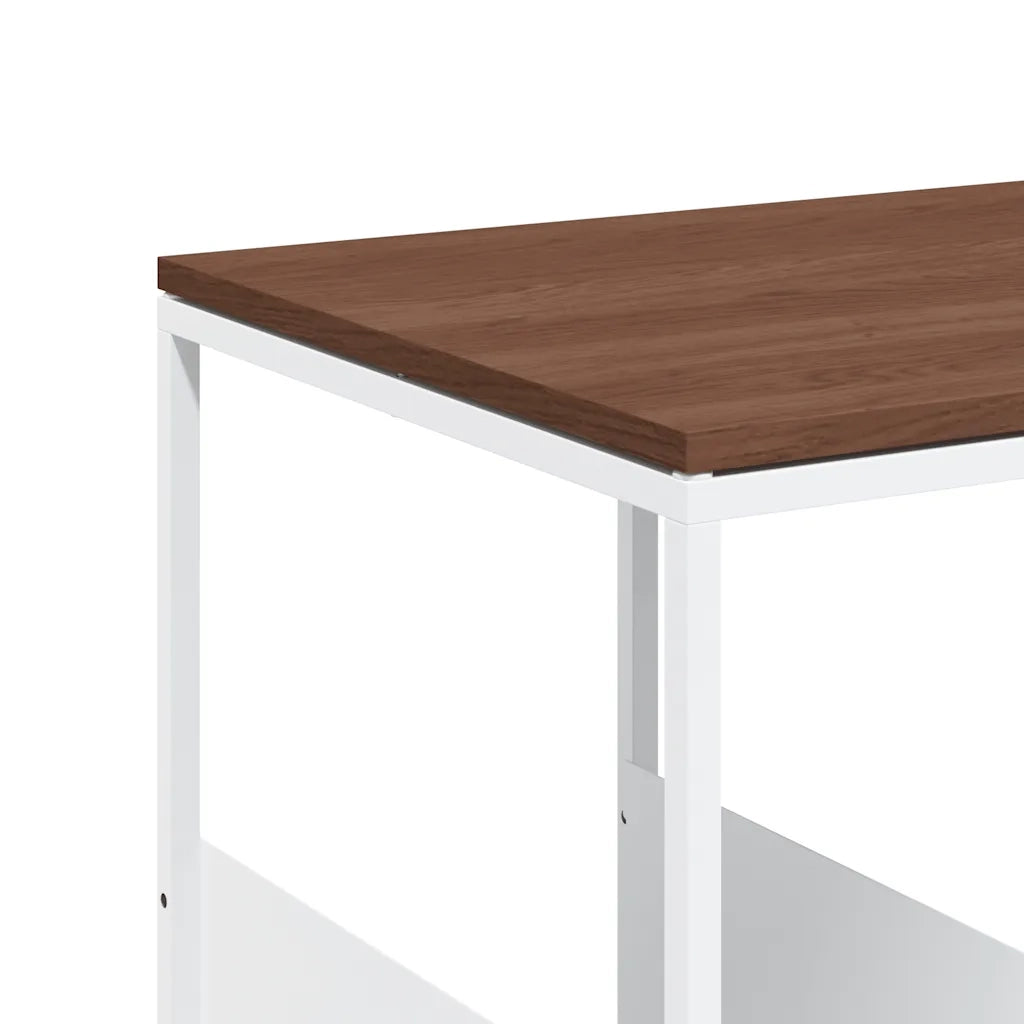 Tavolino con Ruote Bianco 55x36x63,5cm in Legno Multistrato 343110