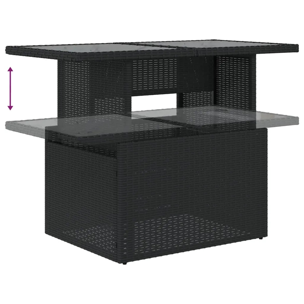 Set Divani da Giardino 9 pz con Cuscini Nero in Polyrattan 3274866