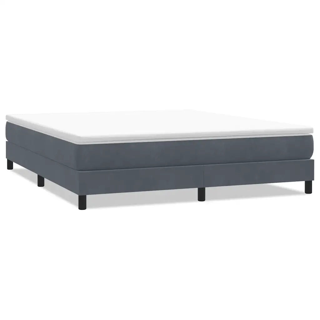 Letto a Molle senza Materasso Grigio Scuro 180x220 cm Velluto 3315886