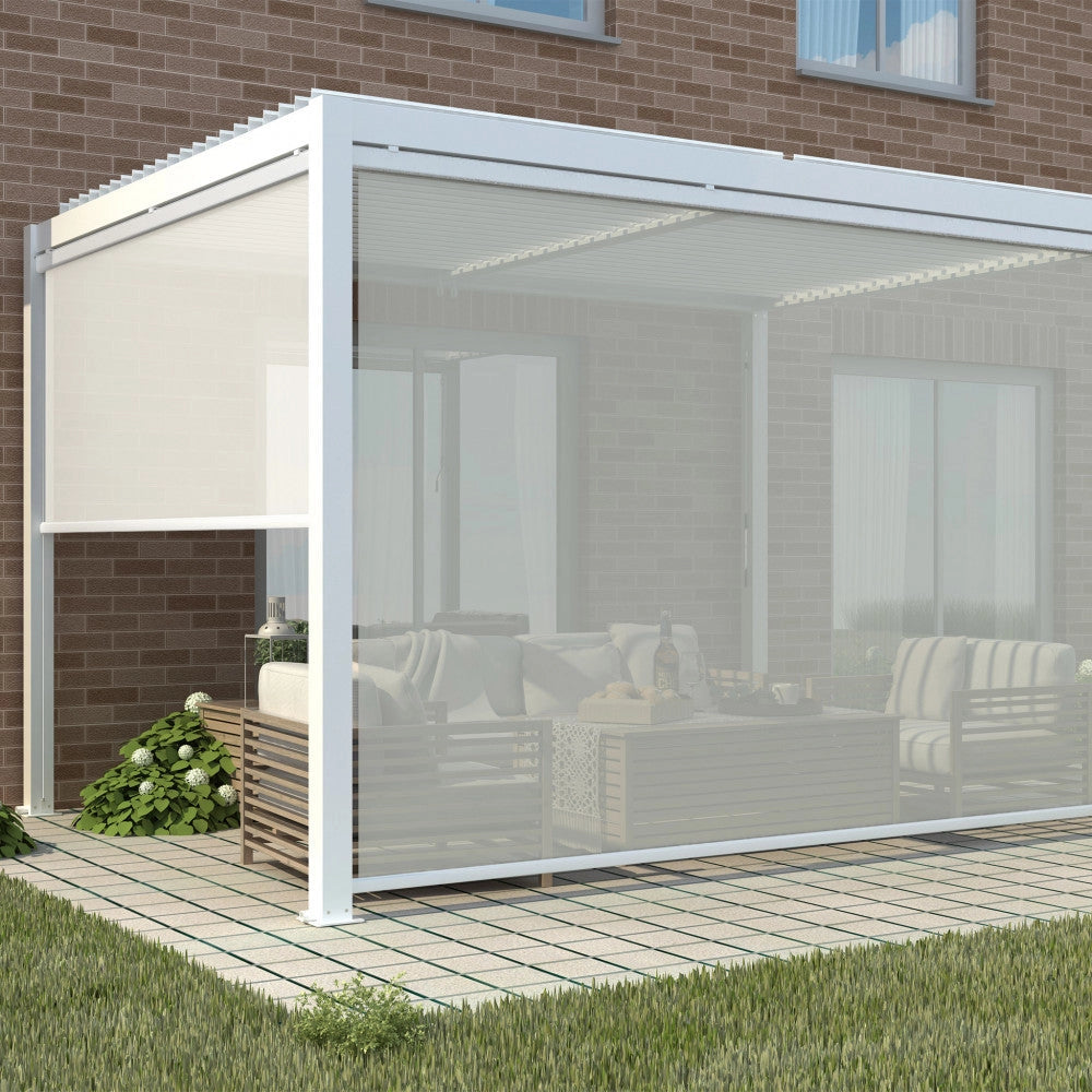 Laterale per Pergola Bioclimatica Lato 3 metri in Textilene Bianco