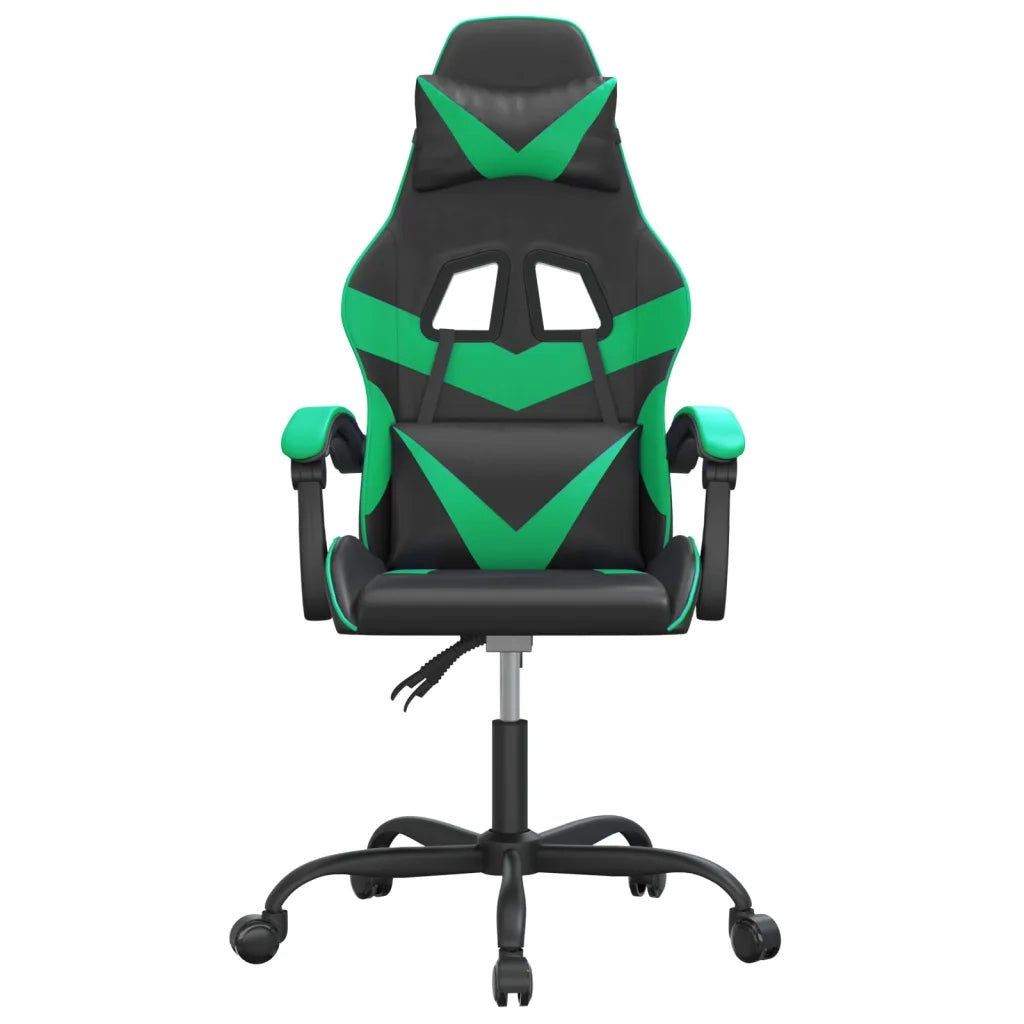 Sedia da Gaming Girevole Nera e Verde in Similpelle cod mxl 67581