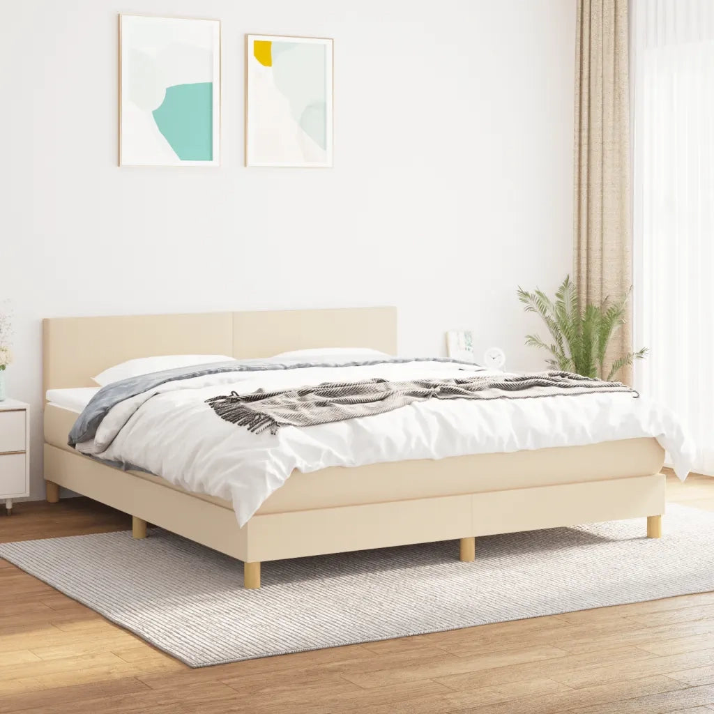 Giroletto a Molle con Materasso Crema 180x200 cm in Tessutocod mxl 75535