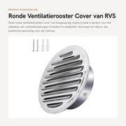 Ventilatore a soffitto rotondo 120 mm - Acciaio inossidabile - Valvola di aspirazione - Ventilazione - Sostenibile - Adatto per la camera da bagno - Copertura di ventilazione