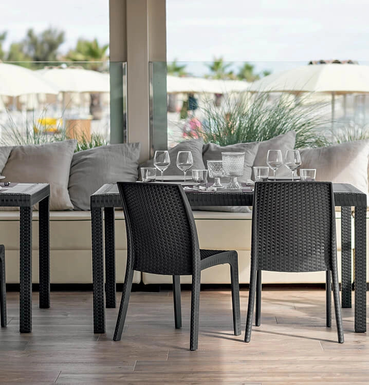 Sedia da Giardino Impilabile in Wicker cm 47x59x86 - VIRGINIA