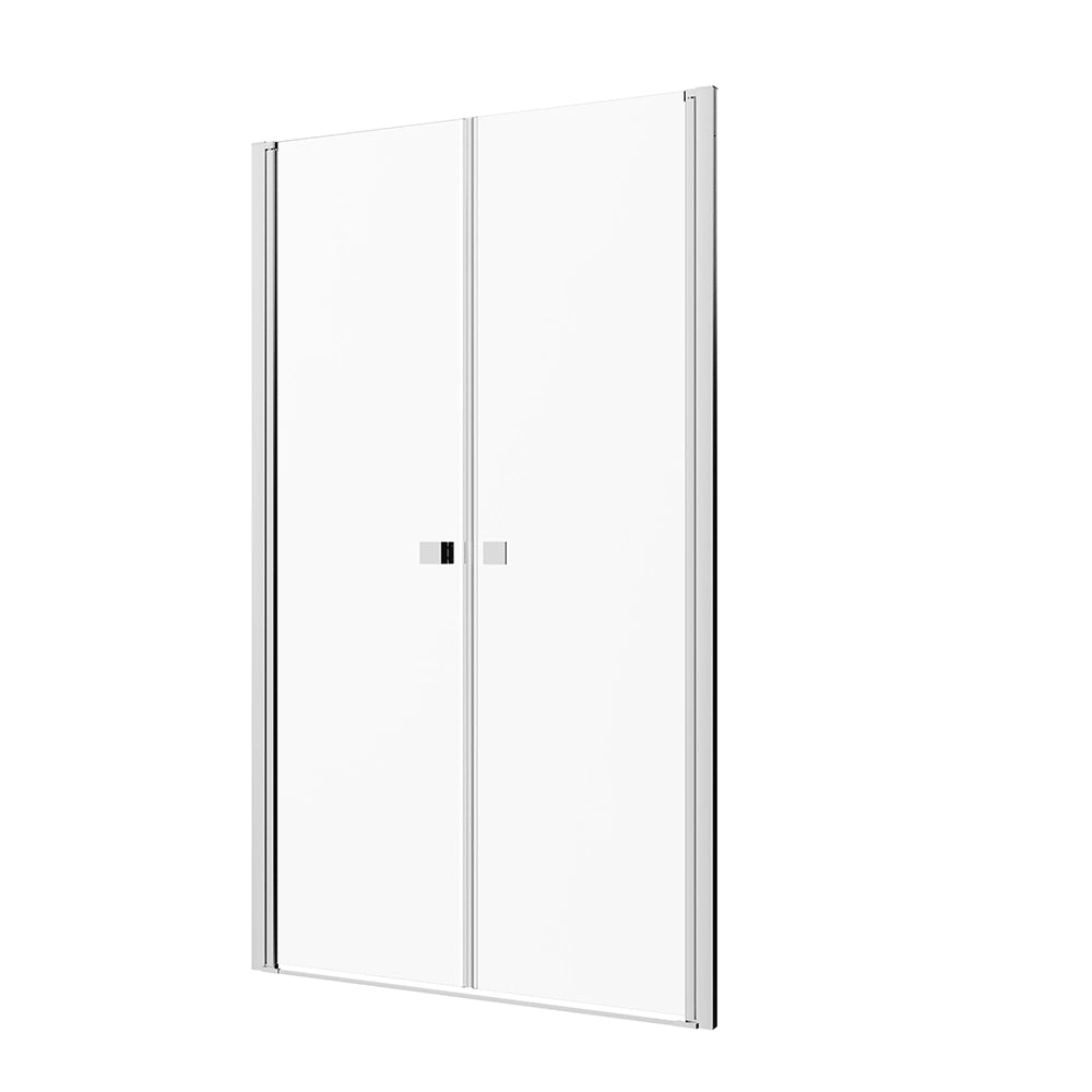 Porta doccia 90cm apertura saloon con profili cromati e vetro da 8mm trasparente h195 | Fiji