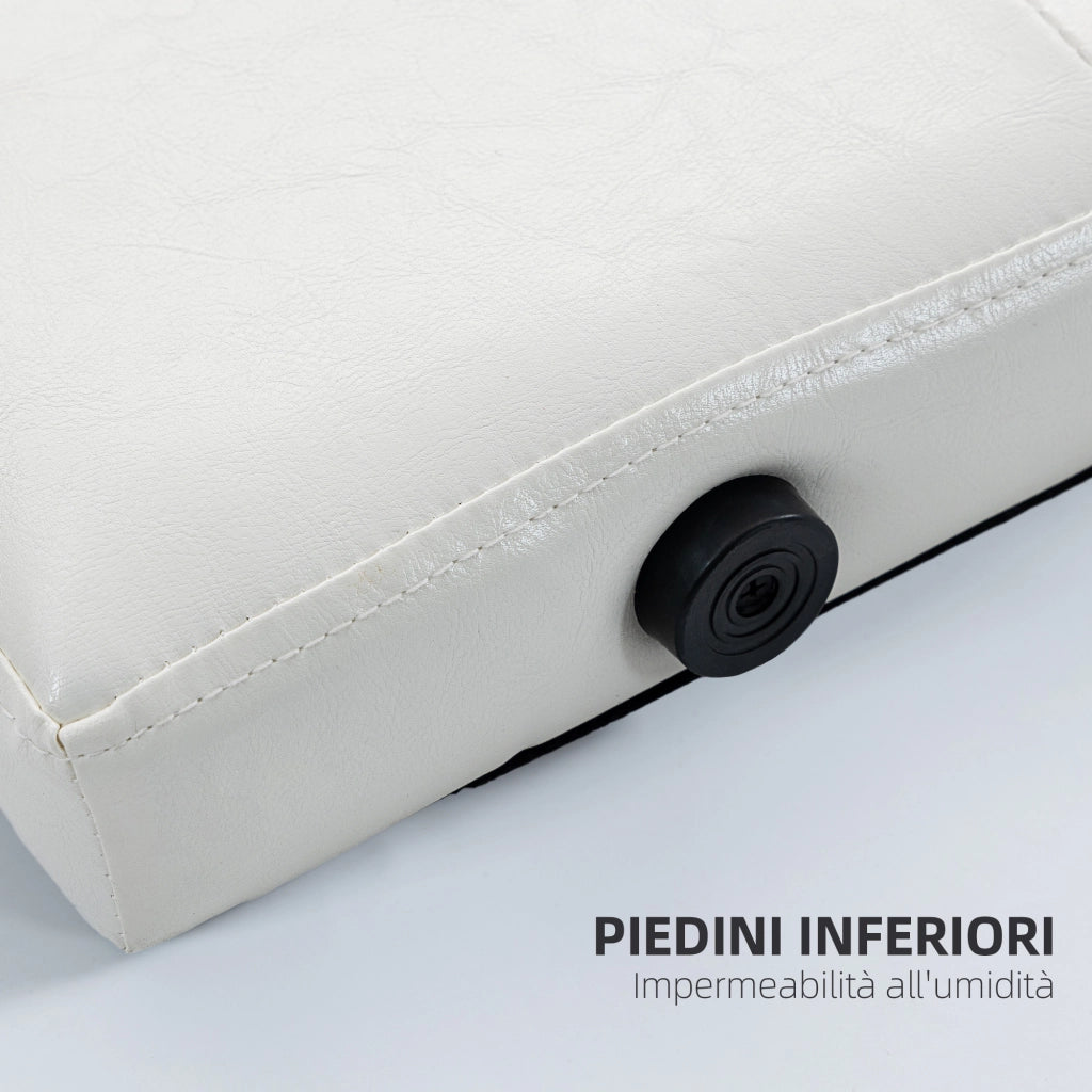 Testiera Letto Matrimoniale Imbottita in Similpelle ¨C Zephmum ¨C 160x7x120 cm Bianco