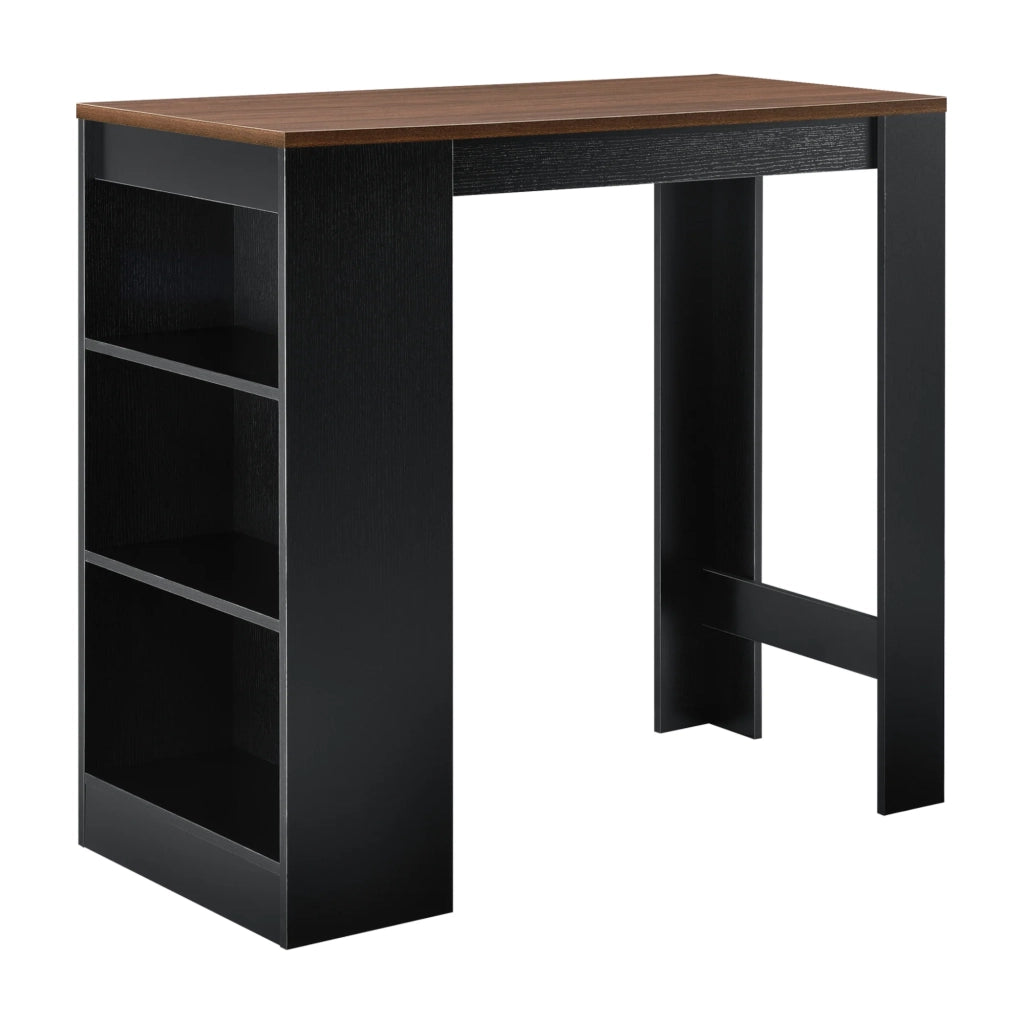 Tavolo alto da bistrot con contenitore 110 cm effetto nero e noce 03_0006192