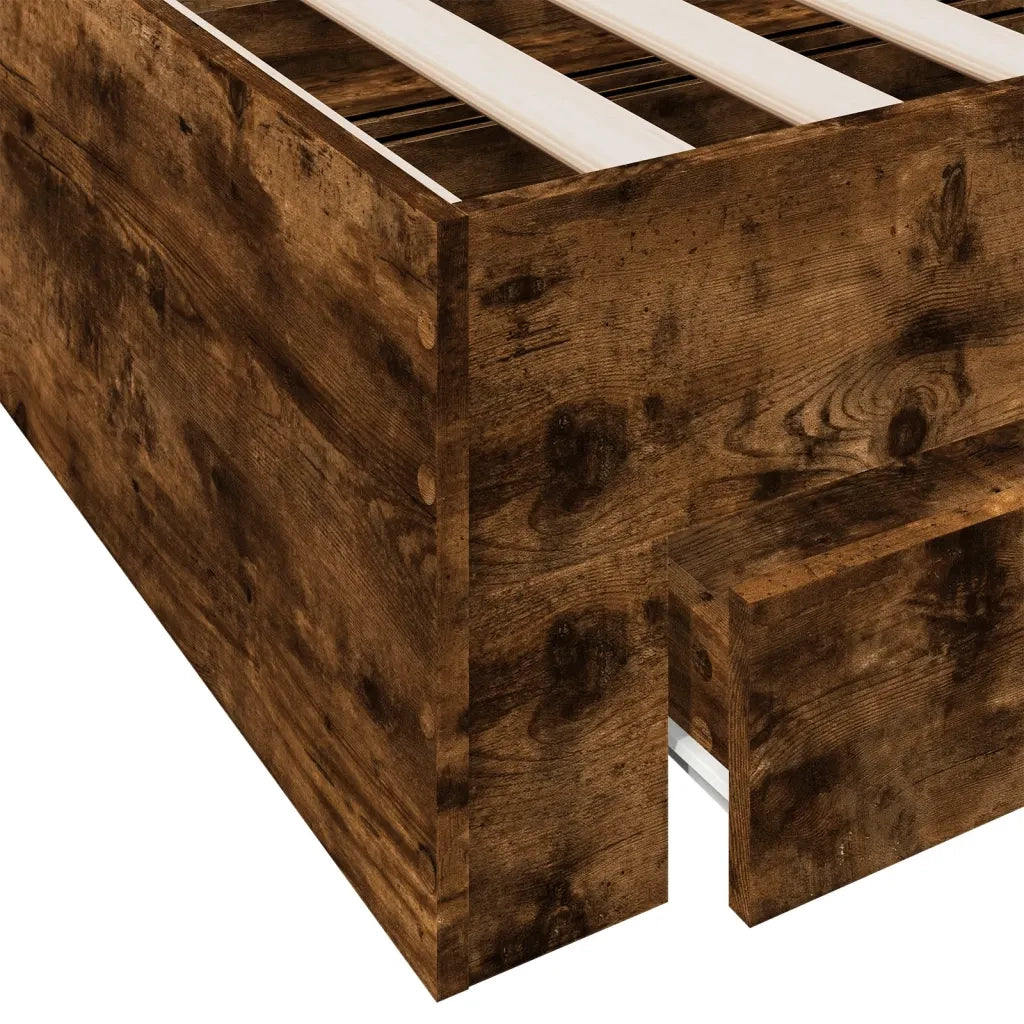 Giroletto con Cassetti Rovere Fumo 120x200 cm Legno Multistrato 3280395