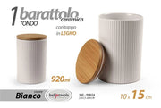 BARATTOLO IN CERAMICA BIANCO 920ML 10 X 15 CM