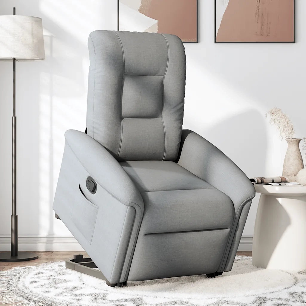 Poltrona Reclinante Alzapersona Elettrica Grigio Chiaro Tessuto 3303274