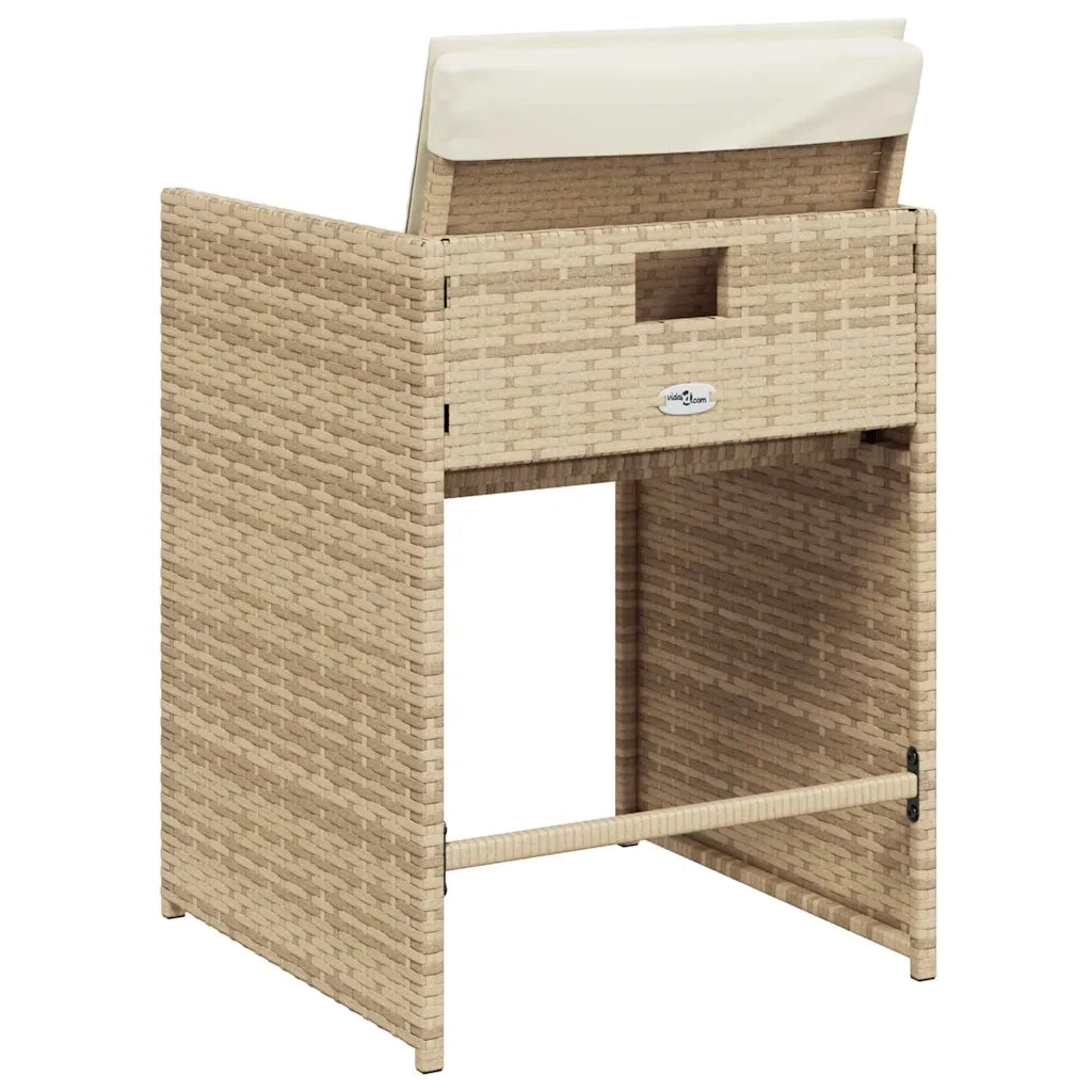 Sedie da Giardino con Cuscini 4 pz | Sedie da Esterno Beige in Polyrattan