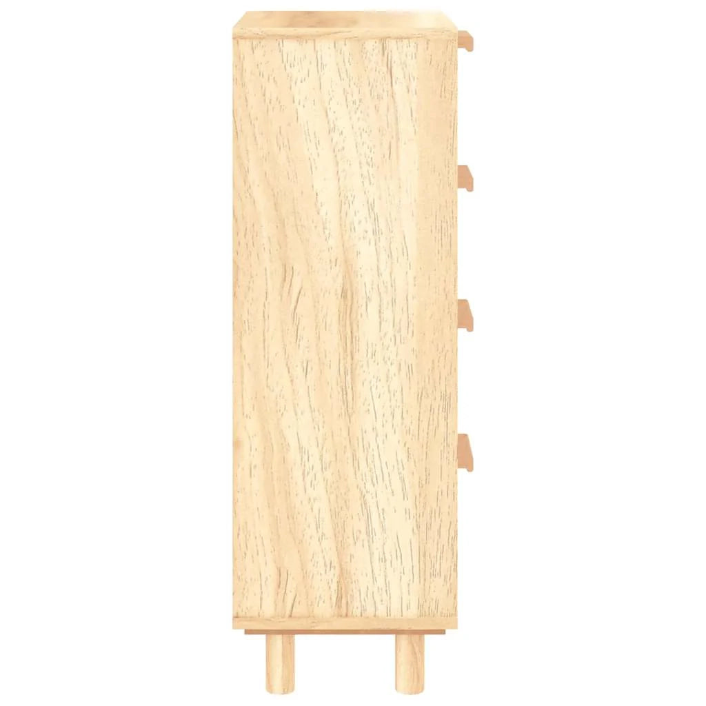 Buffet credenza cassettiera armadio mobile contenitore organizer per cucina soggiorno salotto 40 x 30 x 90 cm legno massello di pino e rattan naturale marrone 02_0035717