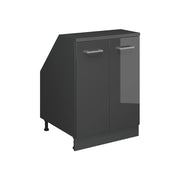 Mobile sottotetto Rion Antracite lucido/Antracite 60 x 83.8 cm con 2 porte, carcassa 60 cm profondità Vicco