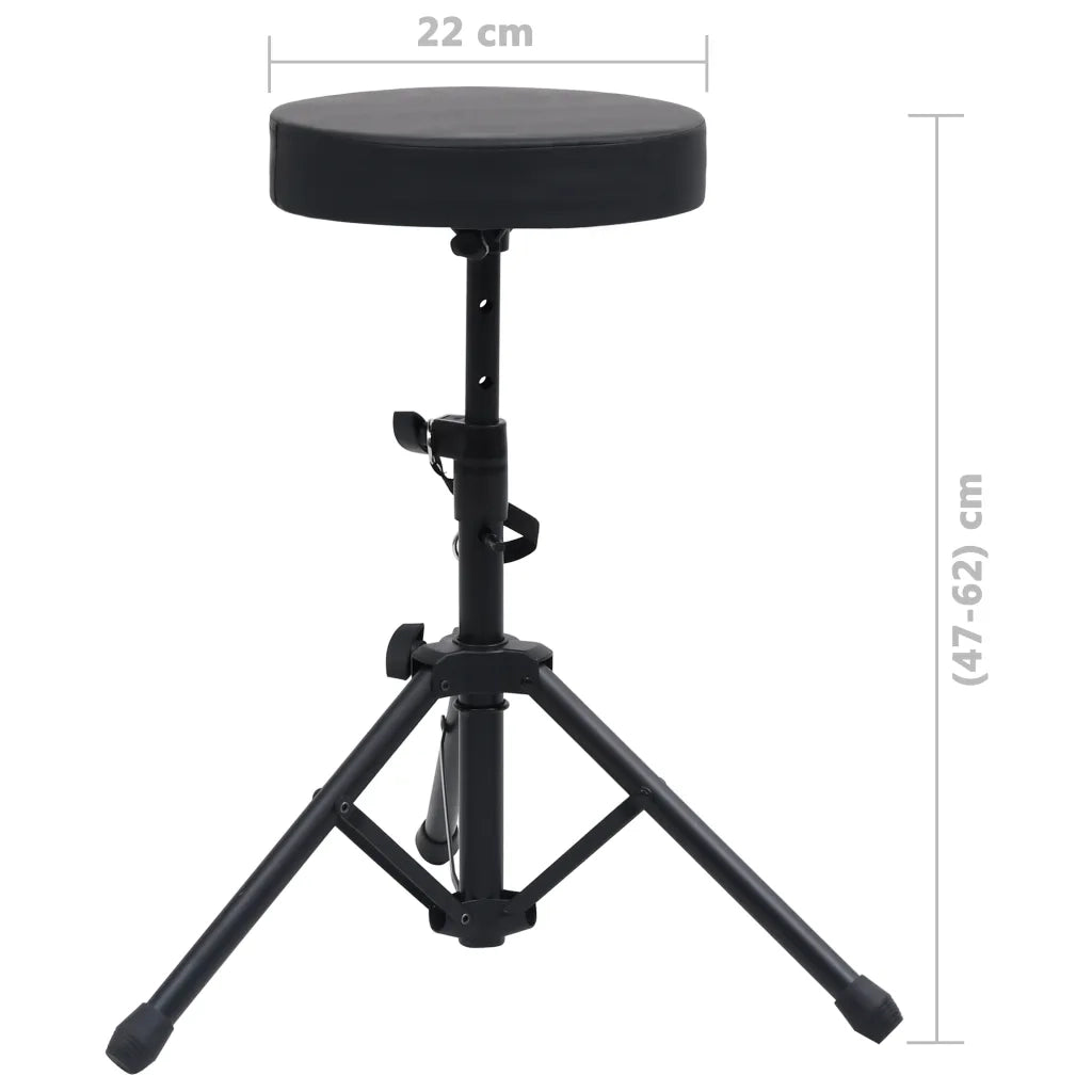 Set Supporto per Tastiera a Doppia Staffa con Sgabello Nero CFW7169339
