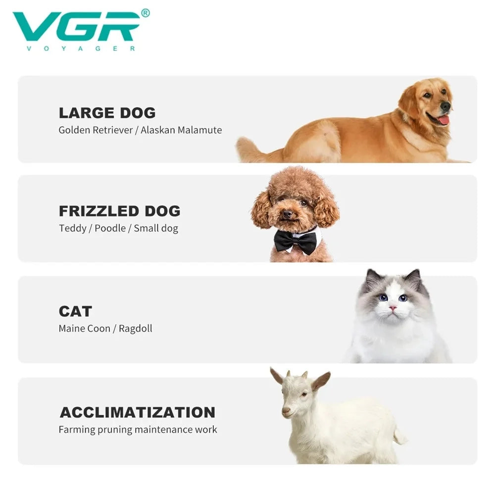 Trade Shop - Vgr V-201 Tosatrice Professionale Animali Clipper Pet Silenzioso Usb -