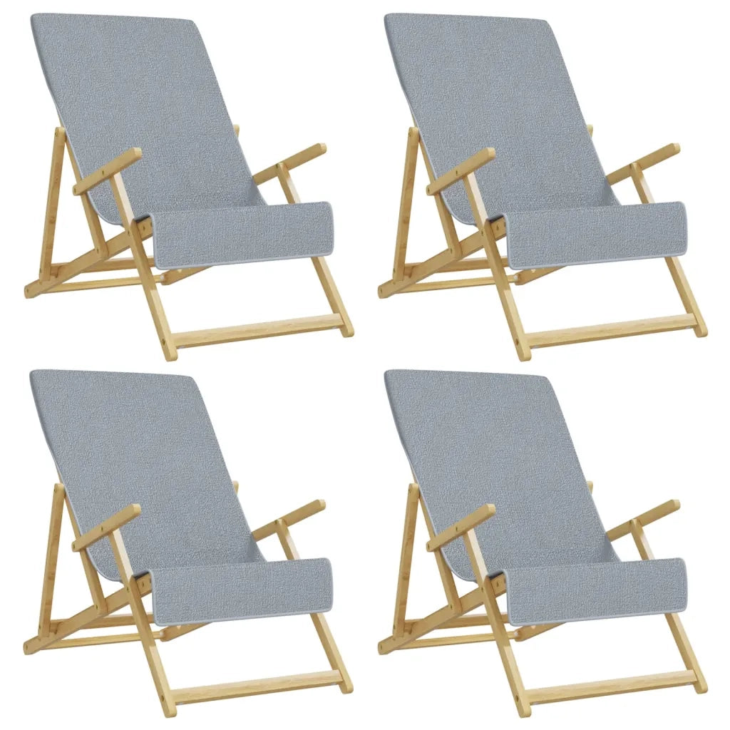 Asciugamani da Spiaggia 4 pz Grigi 60x135 cm in Tessuto 400 GSM CFW4485300