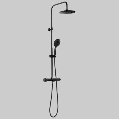 SET COLONNA STAR MIX 03 TERMOSTATICO  Nero     GEDY
