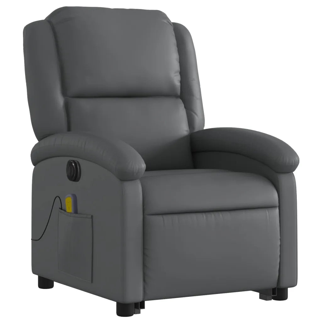 Poltrona Alzapersona Elettrica Reclinabile Grigio in Similpelle 3204250