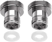 Adattatore per rubinetto 2 pezzi per connessione M22 a M16 - Alluminio - Adatto per rubinetti - Colorazione argento