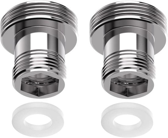 Adattatore per rubinetto 2 pezzi per connessione M22 a M16 - Alluminio - Adatto per rubinetti - Colorazione argento