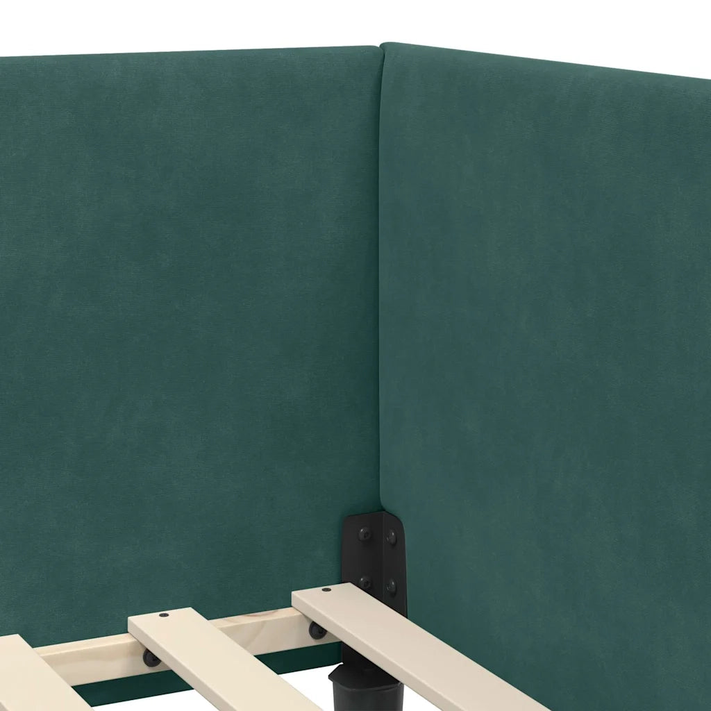 vidaXL Cornice del letto ad angolo Altro Verde scuro 100 x 200 cm
