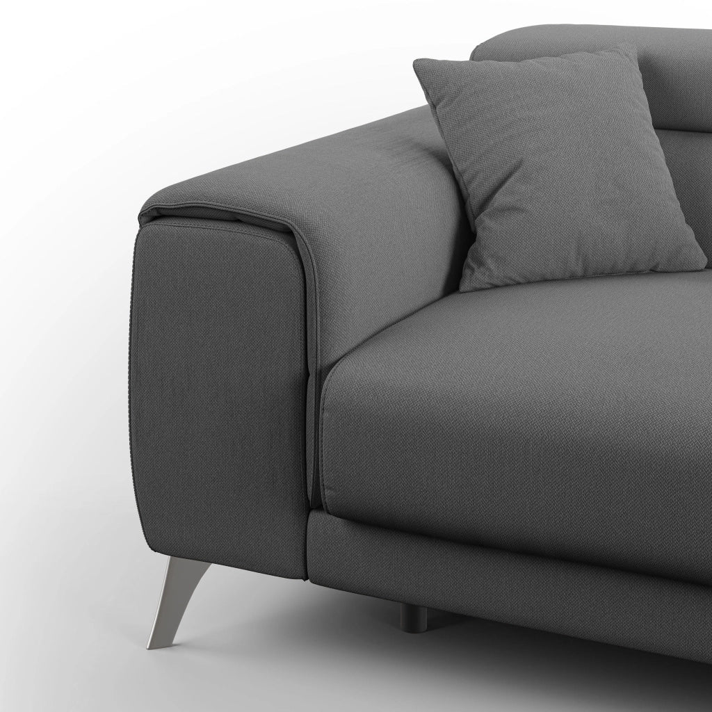 Fusion Divano con sedute allungabili in tessuto smacchiabile T05 185 cm antracite