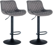 Set di 2 Sgabello da bar Minosa grigio scuro,Velluto