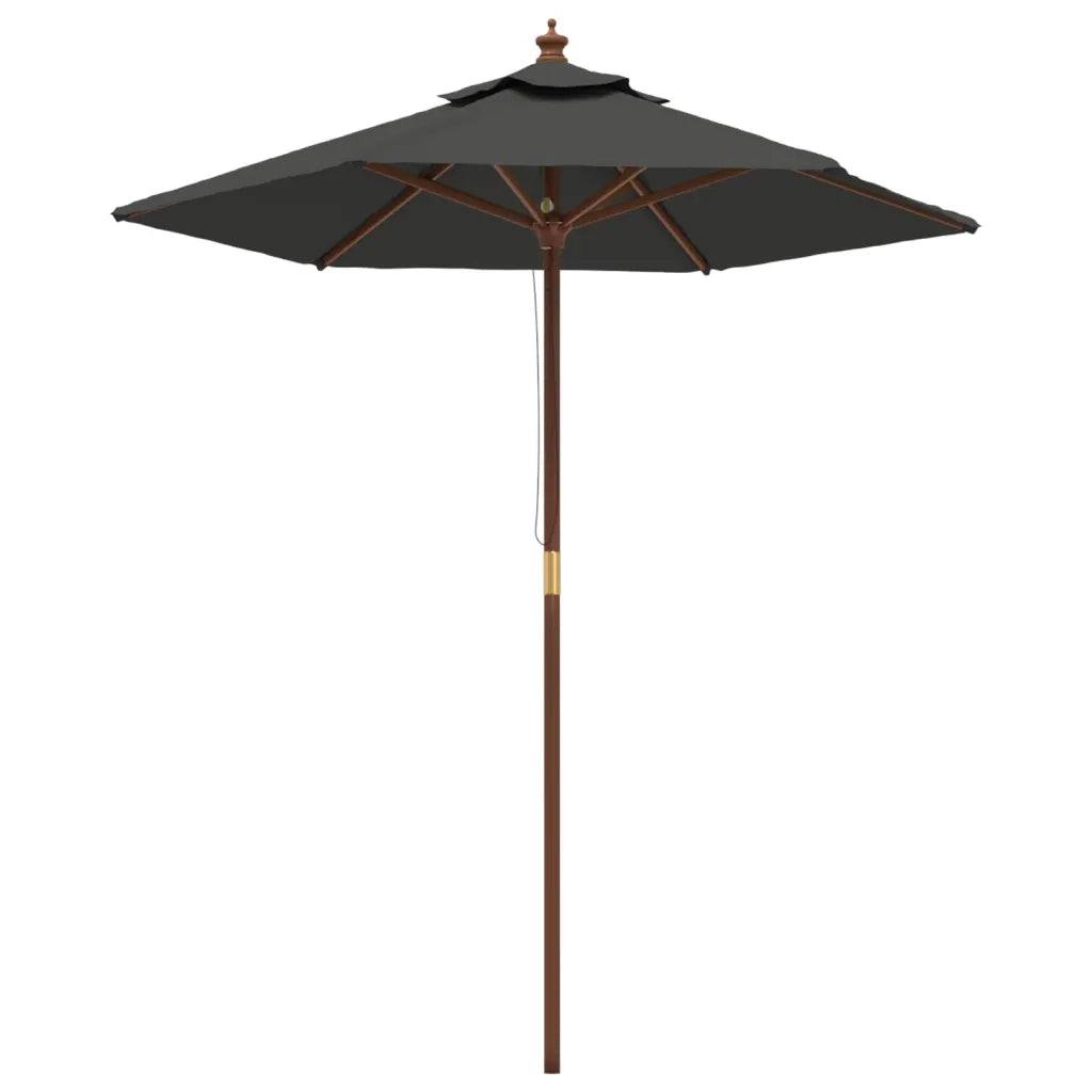 Ombrello | Parasolne da Giardino con Palo in Legno Antracite 196x231 cm