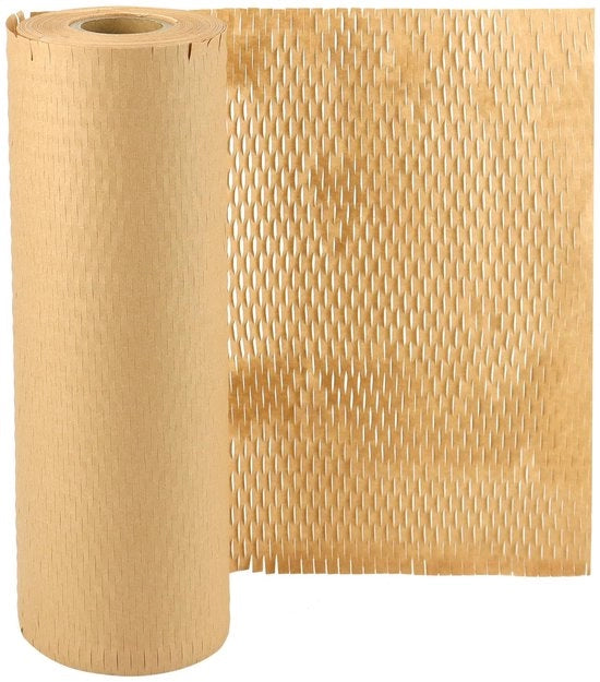 Papier di imballaggio 50m - Struttura a griglia di pietra pomice - Ammortizzazione e protezione - 30cm di larghezza - 80g/mq - Alternativa al plastico da imballaggio - Carta per imballaggio