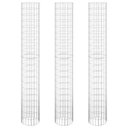Fioriere | Cassetta per fiori | Vaso Gabbione Circolare 3 pz in Acciaio Zincato ?30x200 cm