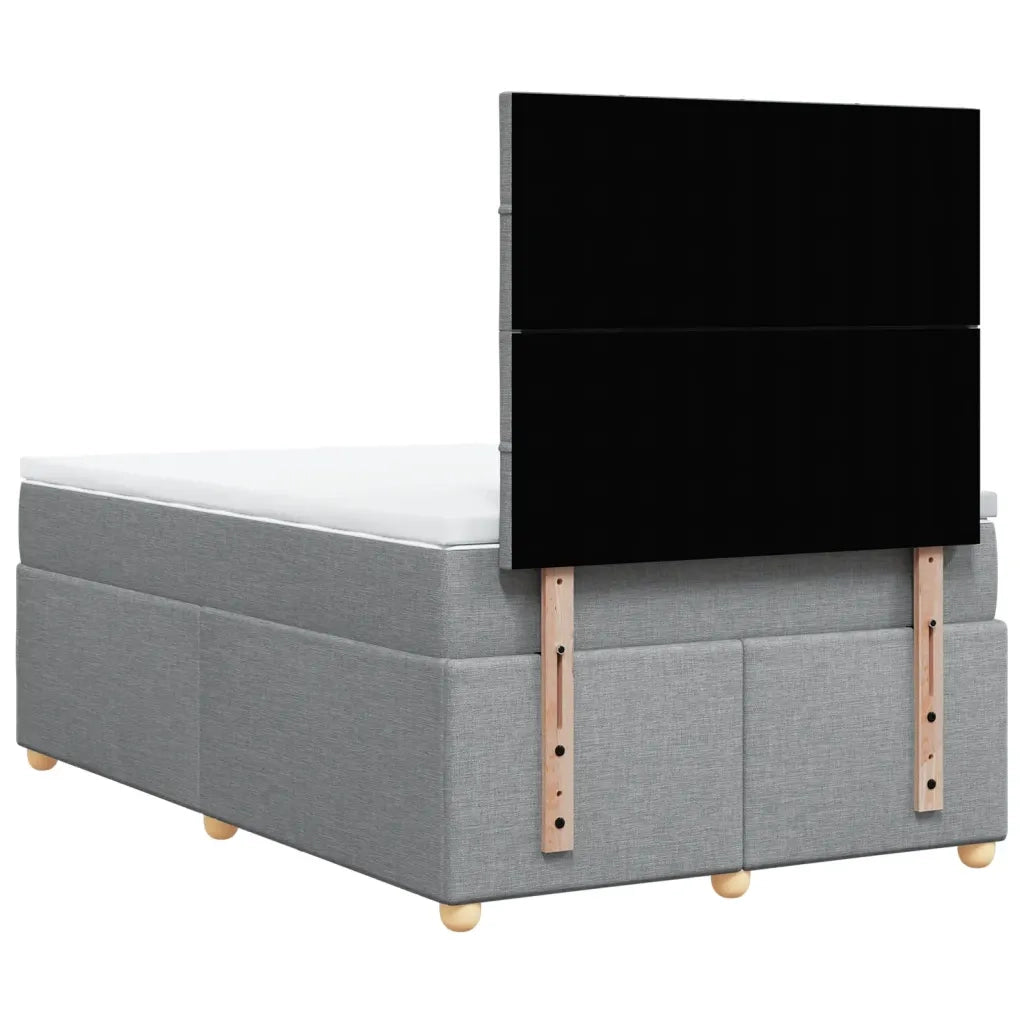 Giroletto a Molle con Materasso Grigio Chiaro 120x200cm Tessuto