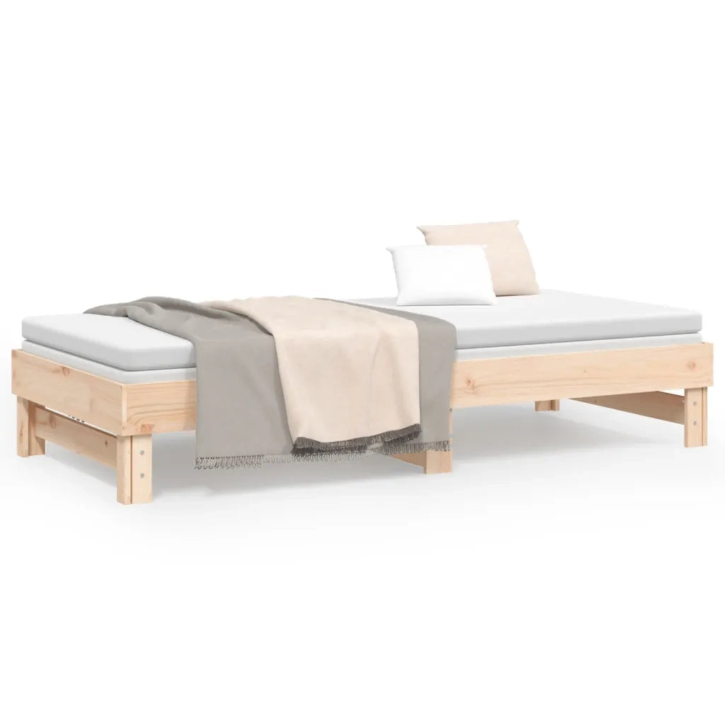 Dormeuse Estraibile 2x(90x200) cm Legno Massello di Pino cod mxl 57579