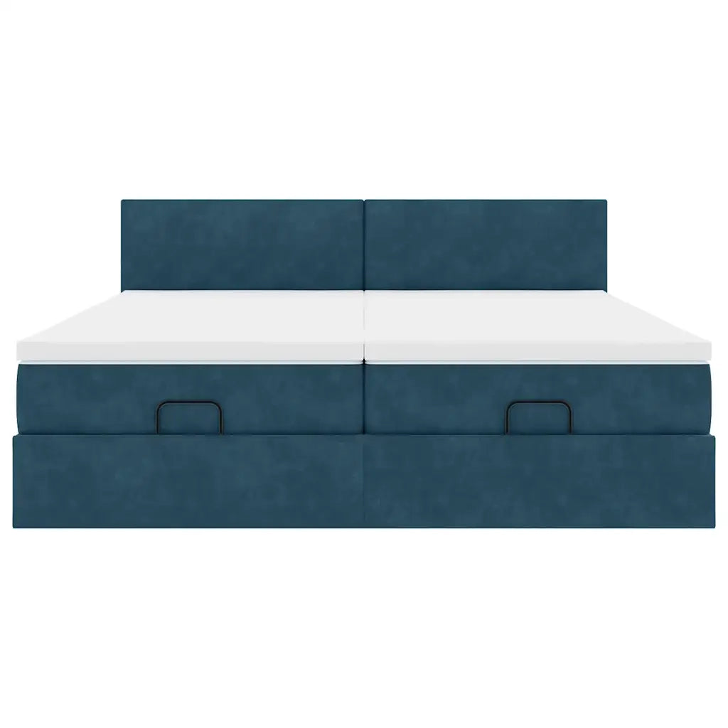 Struttura Letto Pouf con Materassi 160x200 cm Velluto 3312903