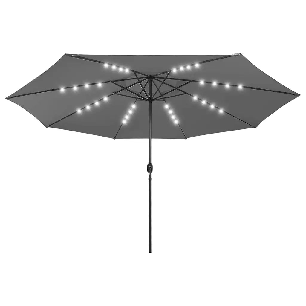 Ombrellone da Giardino con Luci LED 400 cm Antracite 312532