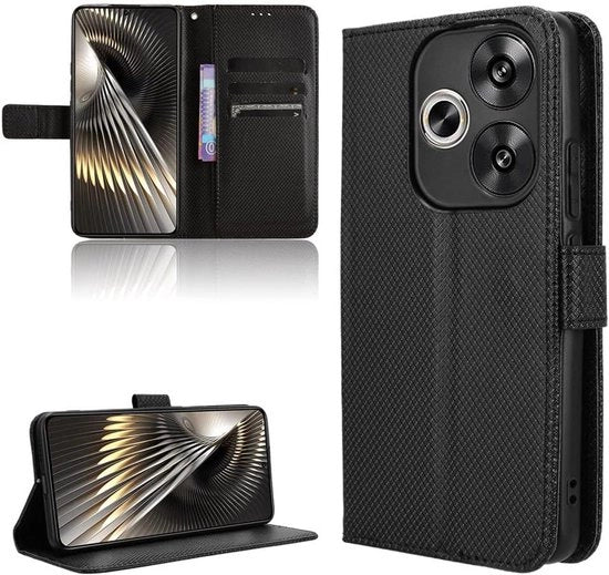 Protezione per smartphone con chiusura magnetica e tessuto in fibra di carbonio - Nero