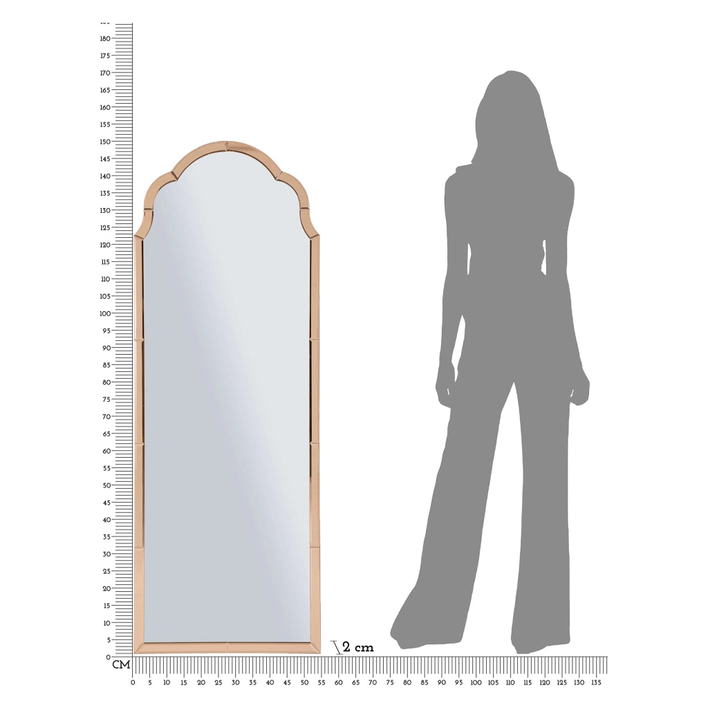 Berat, Specchio Cornice Sagomata, 55x150h cm Rosa
