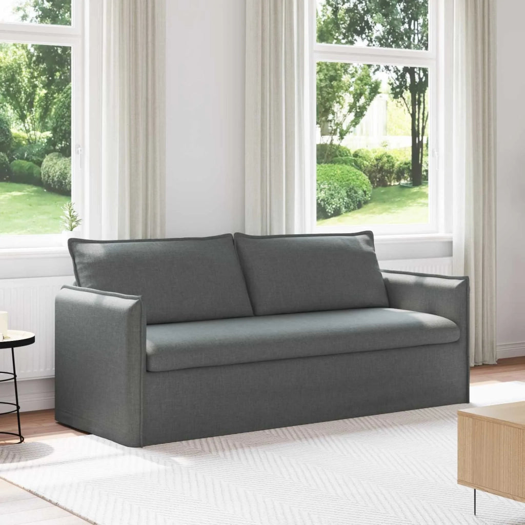 Divano Grigio scuro 196 x 82 x 85 cm Tessuto