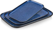 Set da tavola in ceramica a 3 pezzi - Piatti da tavola per il forno a microonde e il lavello in blu