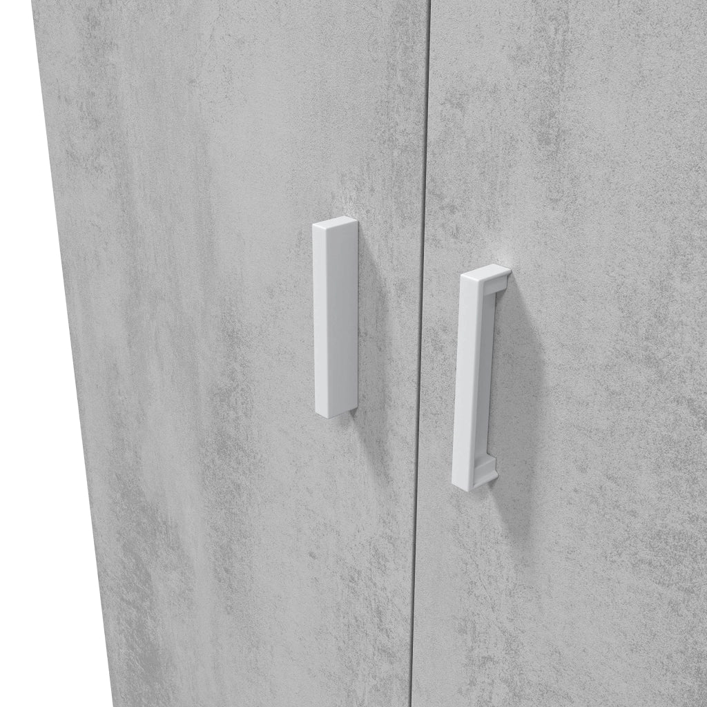 Armadio Alto Multiuso Con Doppia Anta E 4 Ripiani Ideale Per Bagno Ingresso Camera Da Letto Garage Ripostiglio Design Moderno Huelva L 80 x 37 x 182 Cm Bianco E Grigio Cemento