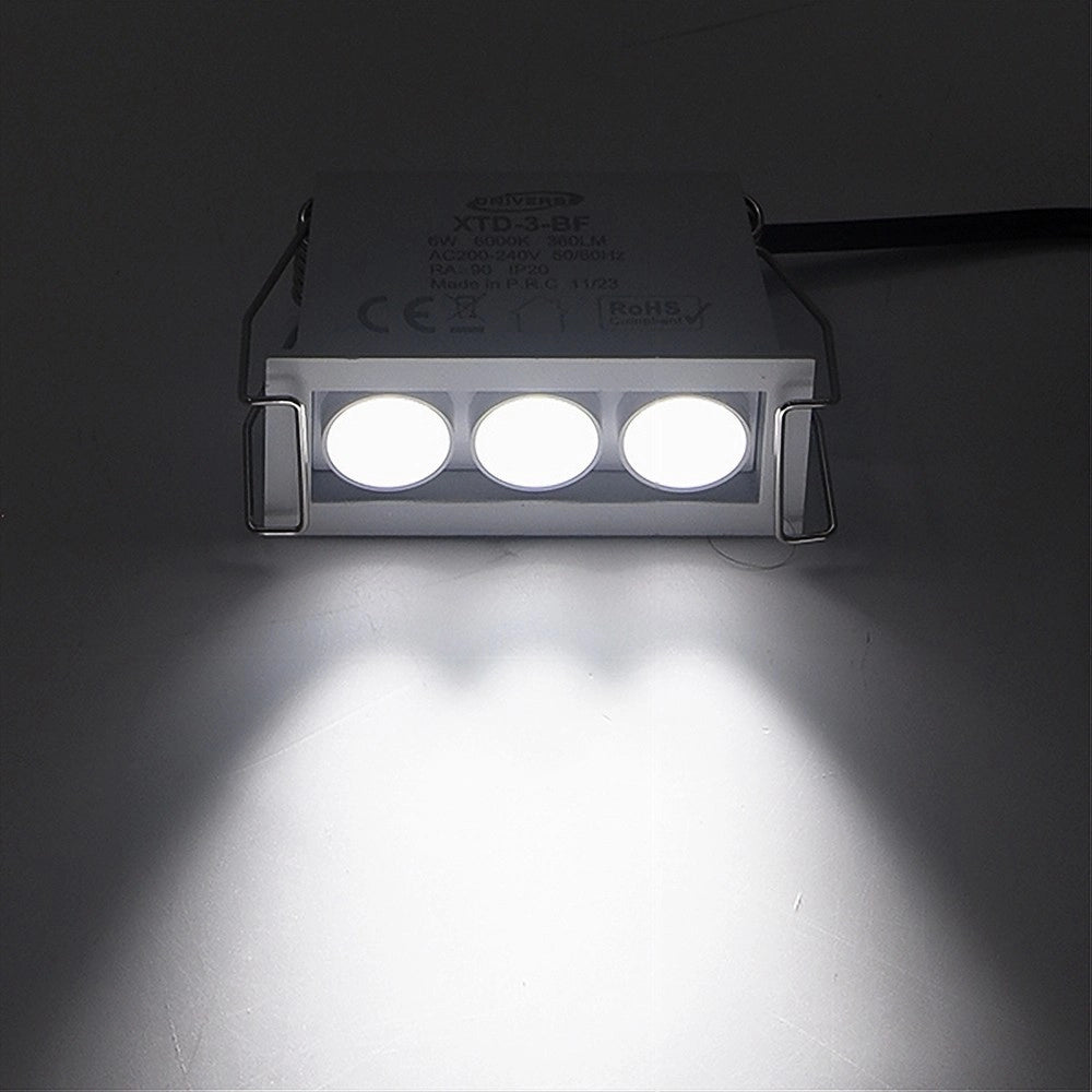 Trade Shop - Faretto Led Rettangolare Da Incasso 6watt Luce 3000k 6000k 4000k Moderno Xtd-3-b -