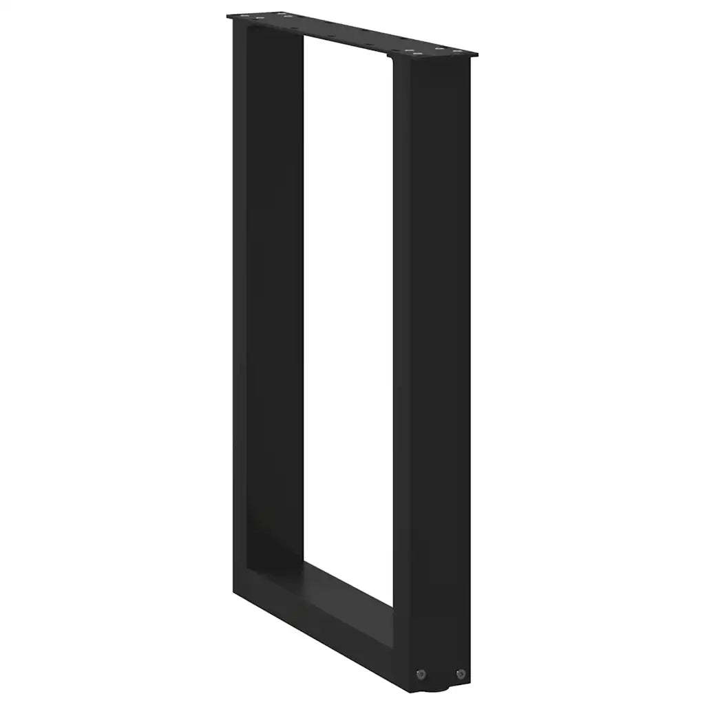 Gambe per tavolo da pranzo a forma di U 2 pz nere 50x(72-73) cm in acciaio 4013176