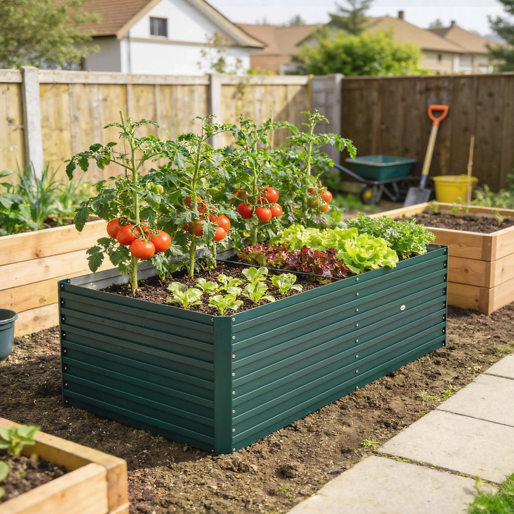 Fioriera Rialzata Rettangolare per Giardino ¨C Zephmum ¨C Verde 160x80x60cm