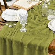 Tovaglia da tavola in plastica trasparente, decorata con un tessuto in cotone, 80x300 cm, decorazione da tavola lavabile per festa, compleanno, San Valentino, baby shower