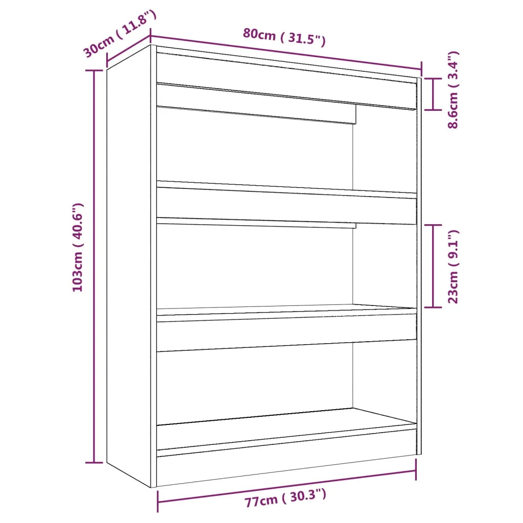 Libreria/Divisorio Nero 80x30x103 cm in Legno Multistrato cod mxl 33789