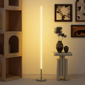 Lampada da Terra LED Alta 150 cm con Temperatura Colore Regolabile e Telecomando Argento