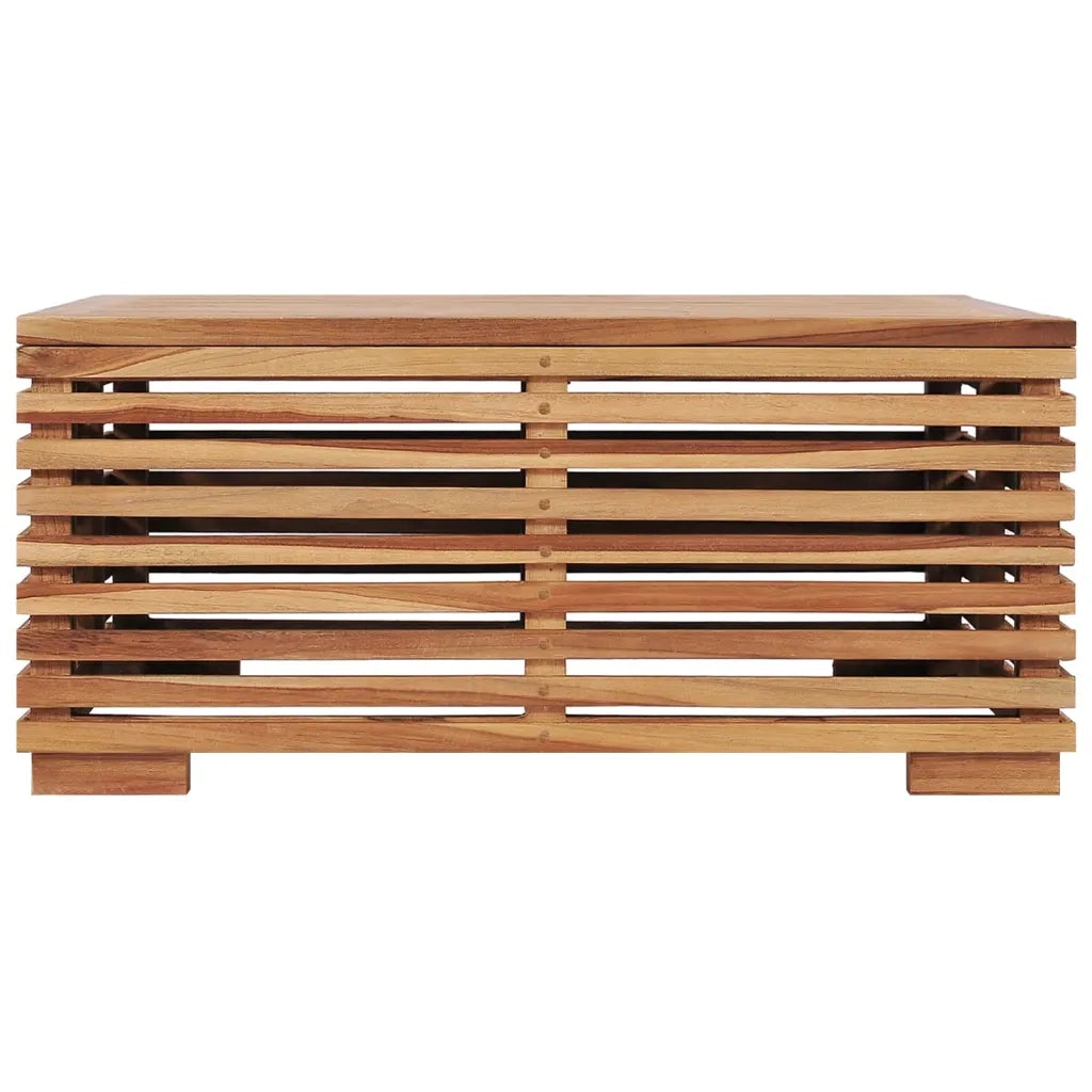 Set Tavolino Poggiapiedi Giardino Cuscino Grigio Scuro in Teak cod mxl 70690