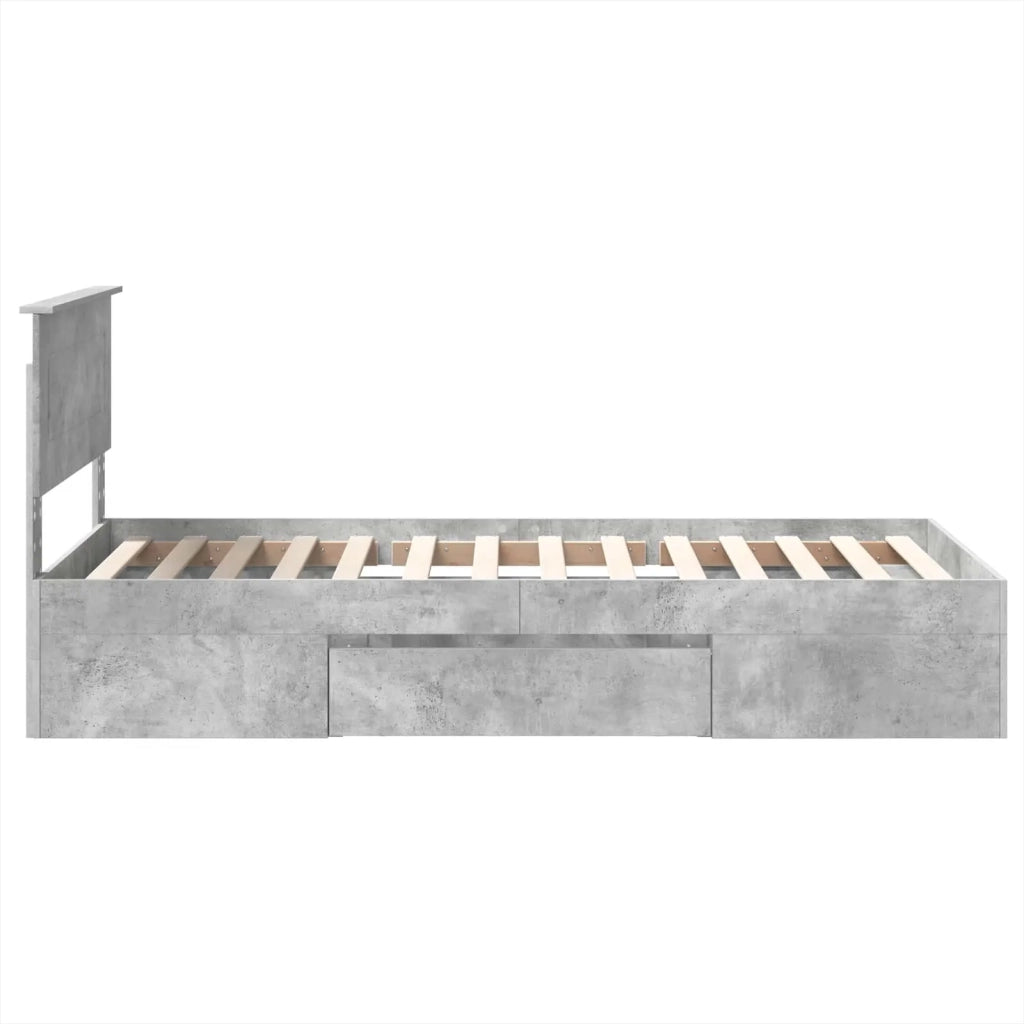 Struttura del letto con testiera Grigio cemento 100 x 200 m 3408791