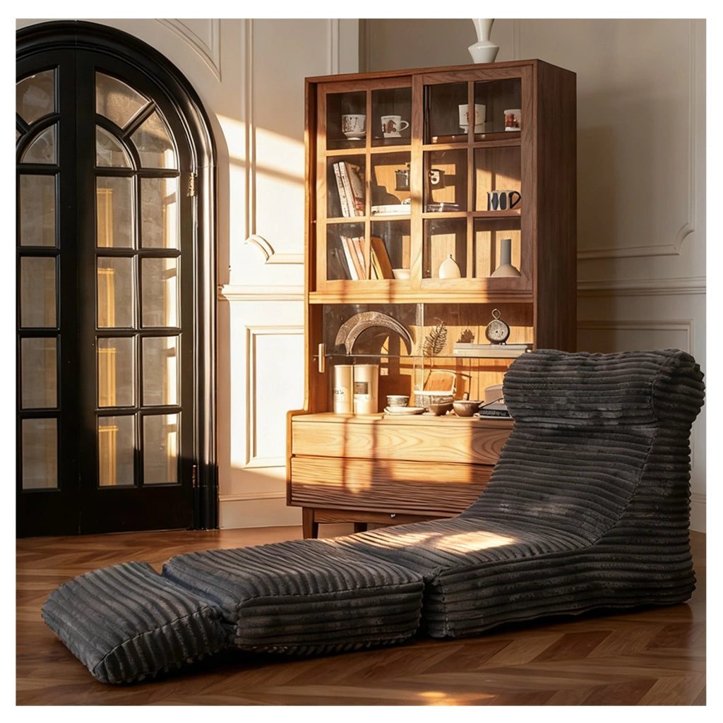 POLTRONA Convertibile 2 in 1 190 cm Flanella Nera