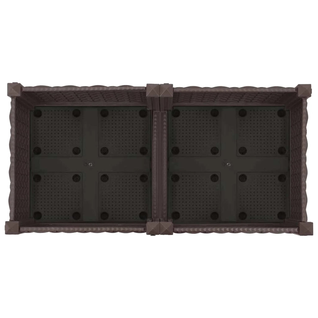 Vaso da Giardino con Ruote Marrone 80 x 40 x 29 cm PP 3422954